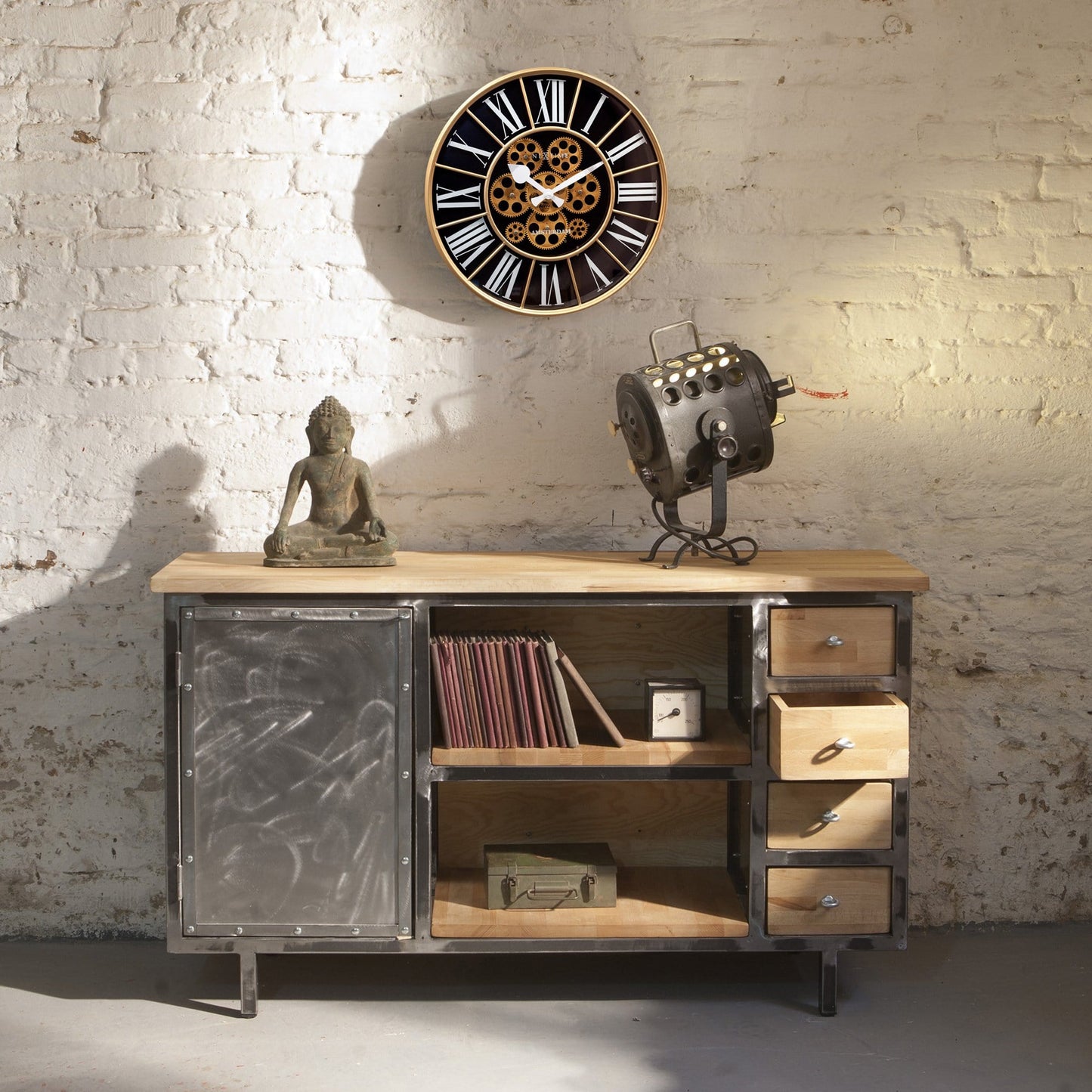 Moving Gear-klok - Grote wandklok - 50 cm - "William"