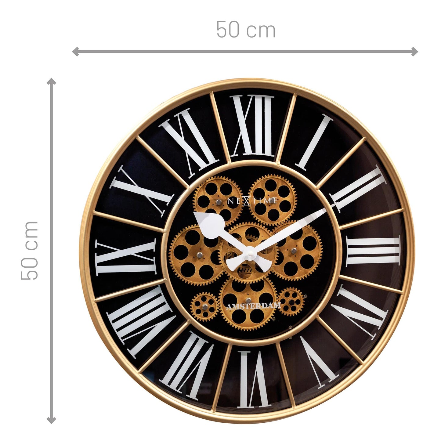 Moving Gear-klok - Grote wandklok - 50 cm - "William"