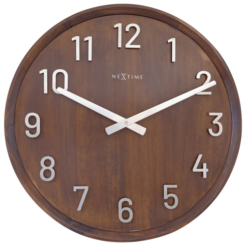 Grote wandklok 50 cm - stil - hout/metaal - "Precious"