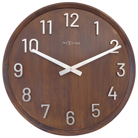 Grote wandklok 50 cm - stil - hout/metaal - "Precious"