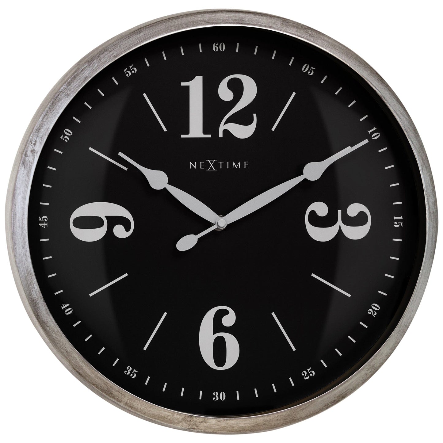 Wandklok 39 cm - Stil - Wit - Metaal - "Klassiek"
