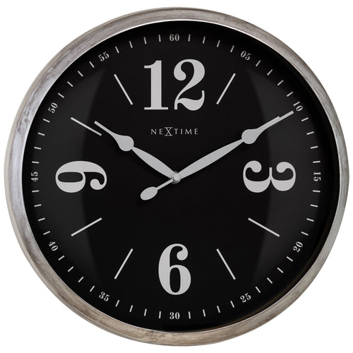 Wandklok 39 cm - Stil - Wit - Metaal - "Klassiek"