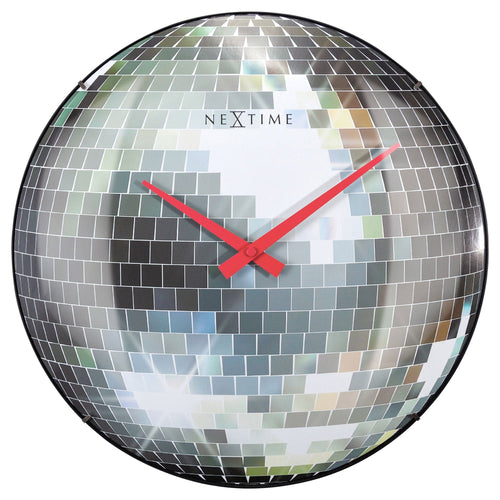Wandklok 35 cm - Stil - Koepelglas - "Discobal"