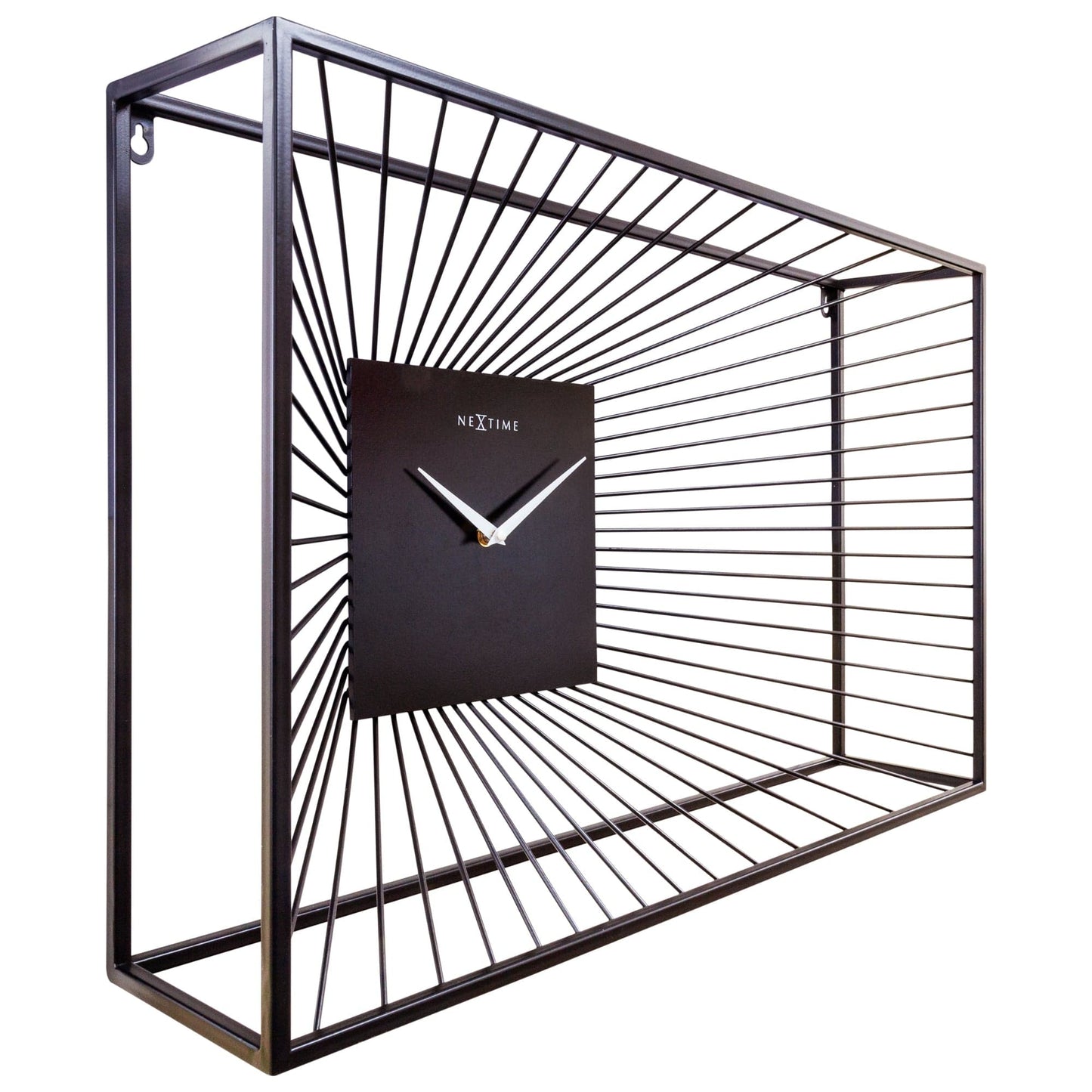 Grote wandklok 70x45x15cm - Geruisloos - Zwart - Metaal - "Vasco"