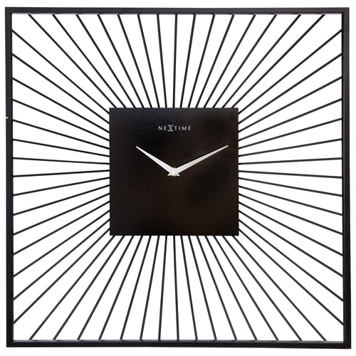 Wandklok 45x45x15cm - Stil - Zwart - Metaal - "Vasco Square"
