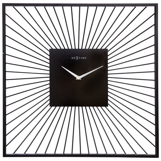 Wandklok 45x45x15cm - Stil - Zwart - Metaal - "Vasco Square"