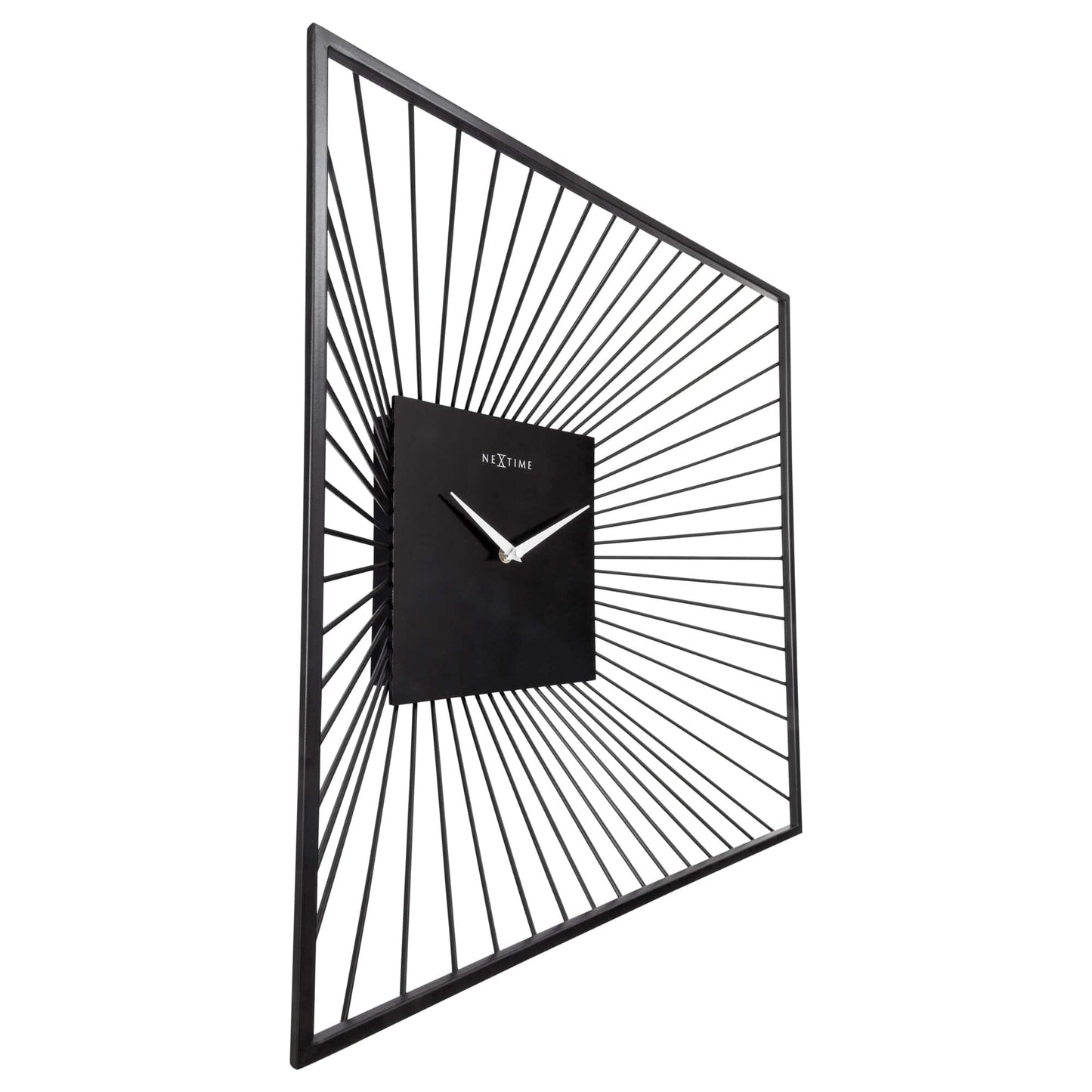 Wandklok 45x45x15cm - Stil - Zwart - Metaal - "Vasco Square"