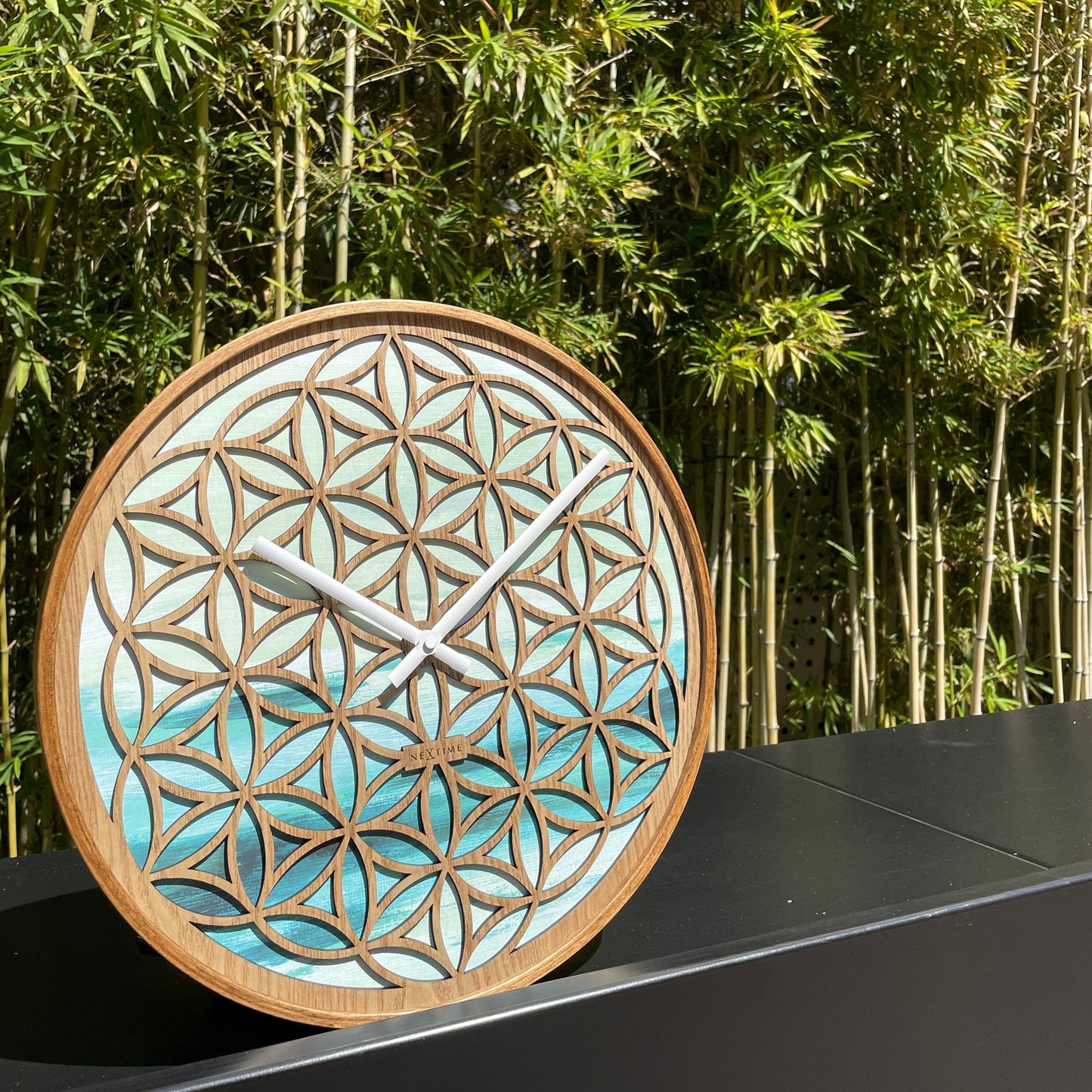 Wandklok 40 cm - Stil - Groen - Hout - "Concord"