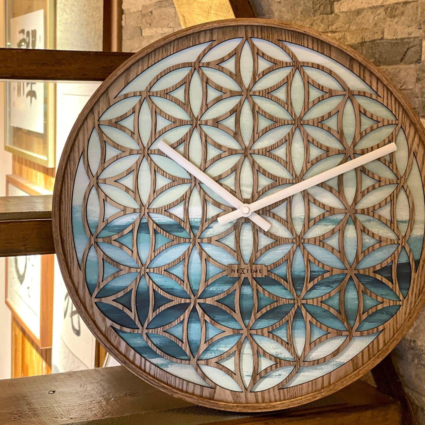 Wandklok 40 cm - Stil - Groen - Hout - "Concord"