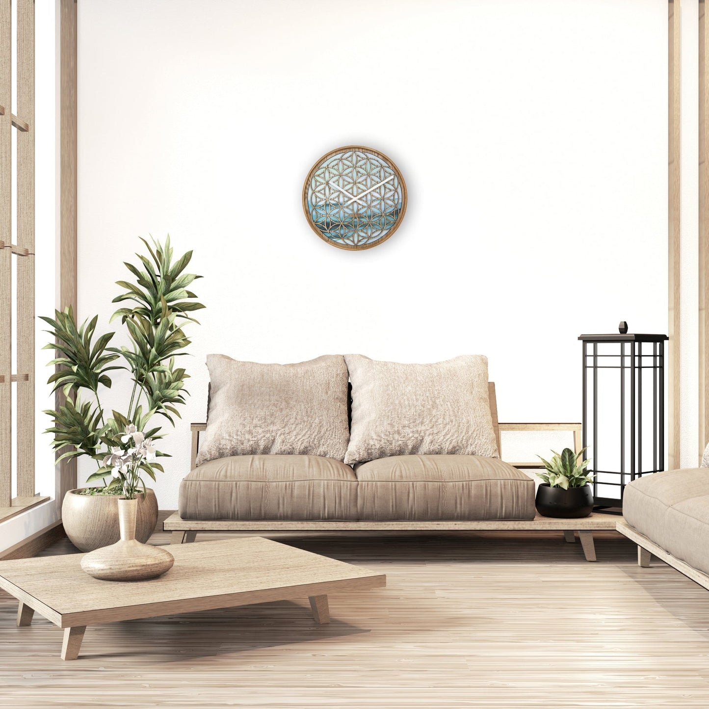 Wandklok 40 cm - Stil - Groen - Hout - "Concord"