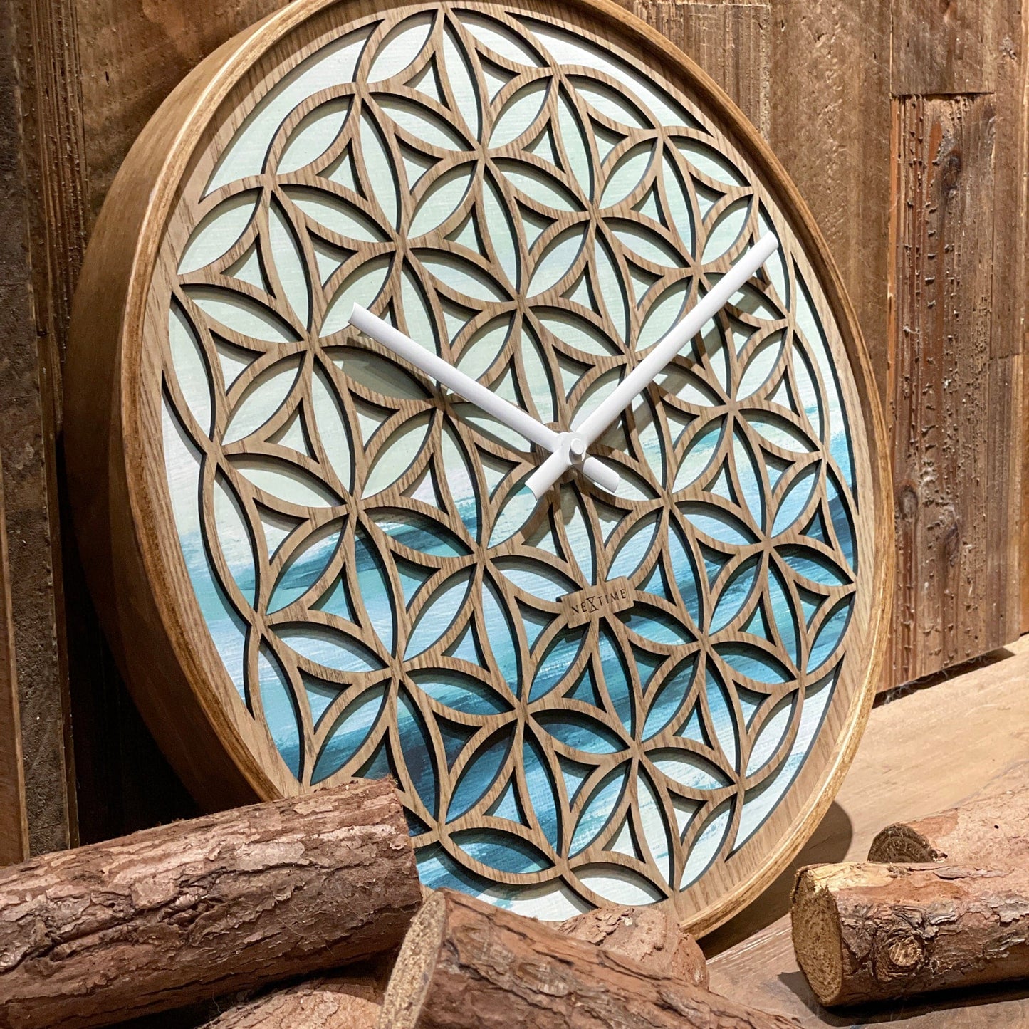 Wandklok 40 cm - Stil - Groen - Hout - "Concord"