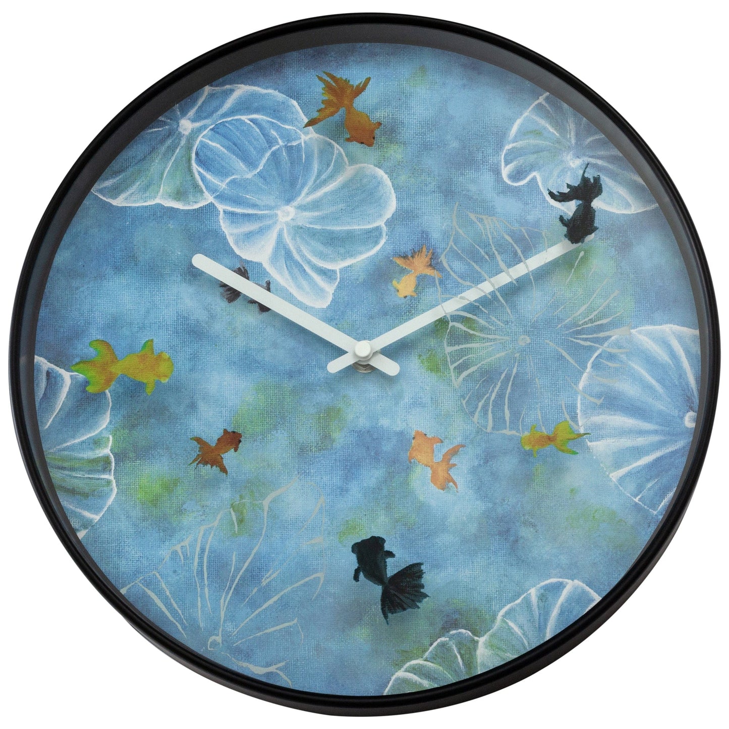 Wandklok 30 cm - Geruisloos - Blauw - Kunststof - "Pond"