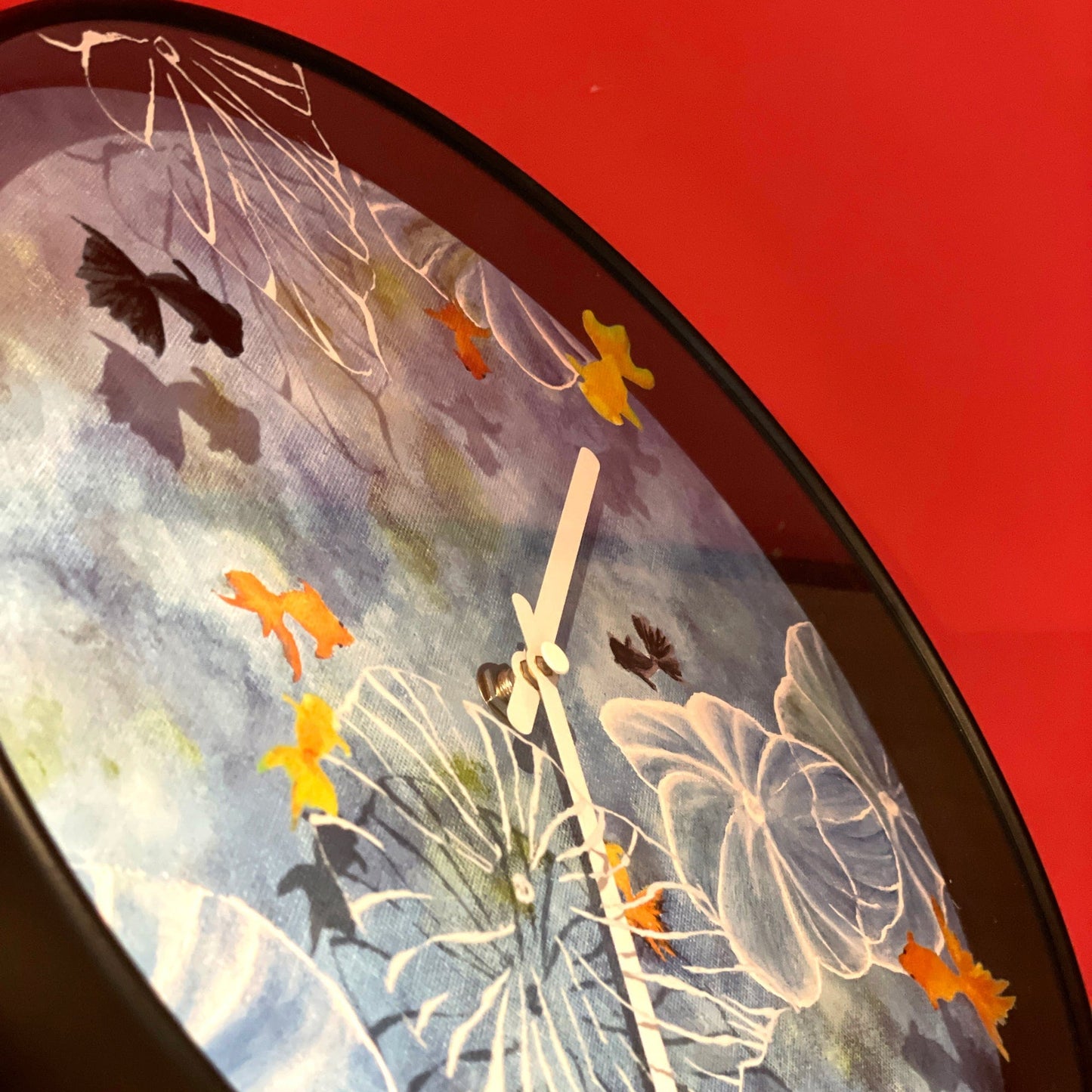 Wandklok 30 cm - Geruisloos - Blauw - Kunststof - "Pond"
