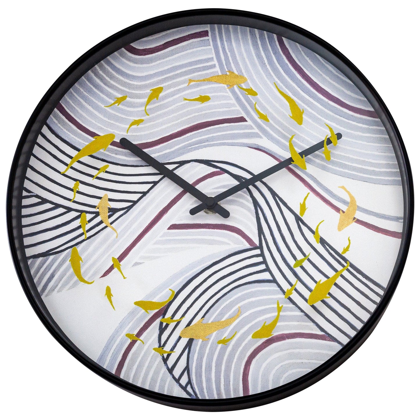 Wandklok 30 cm - Stil - Grijs - Plastic - "Koi"