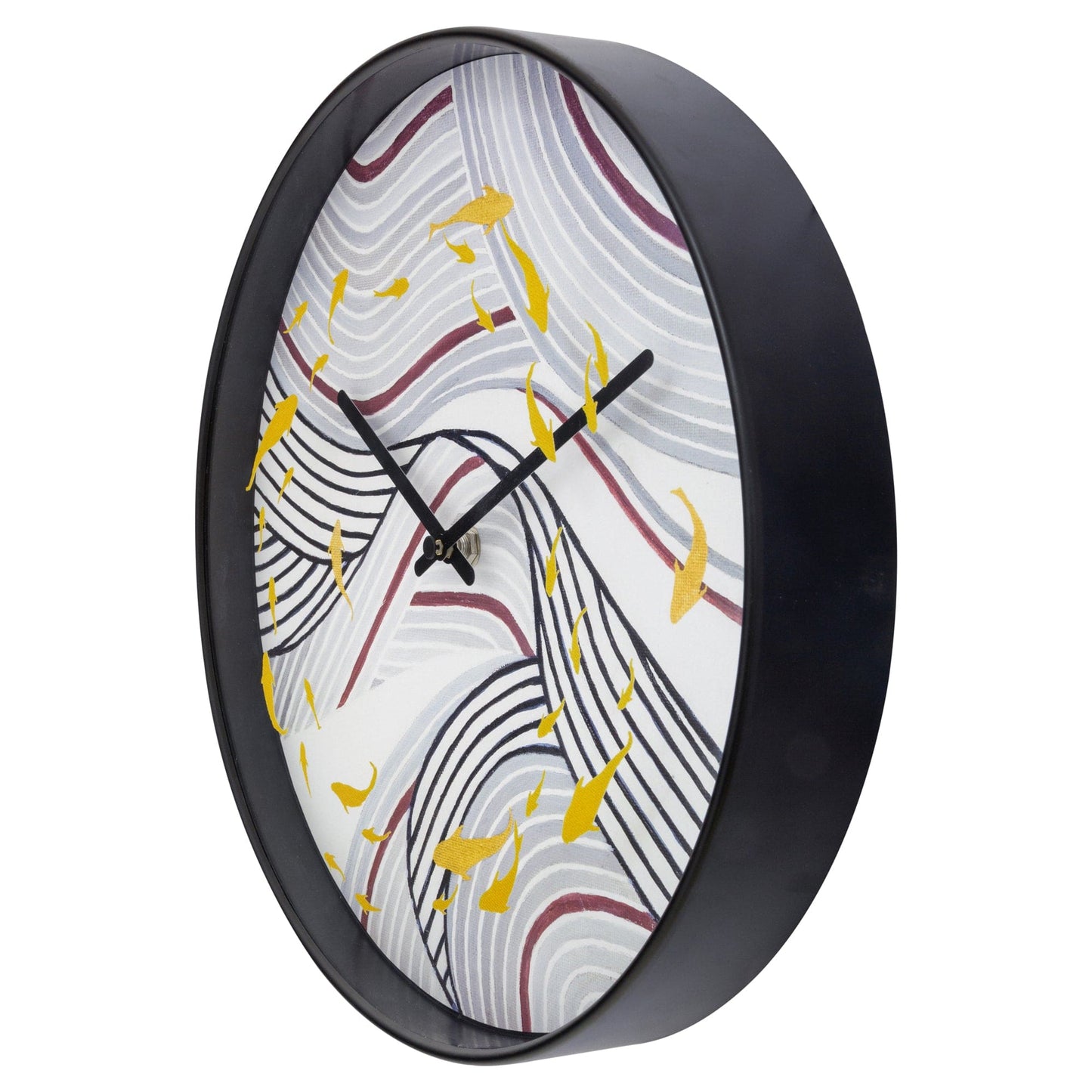 Wandklok 30 cm - Stil - Grijs - Plastic - "Koi"