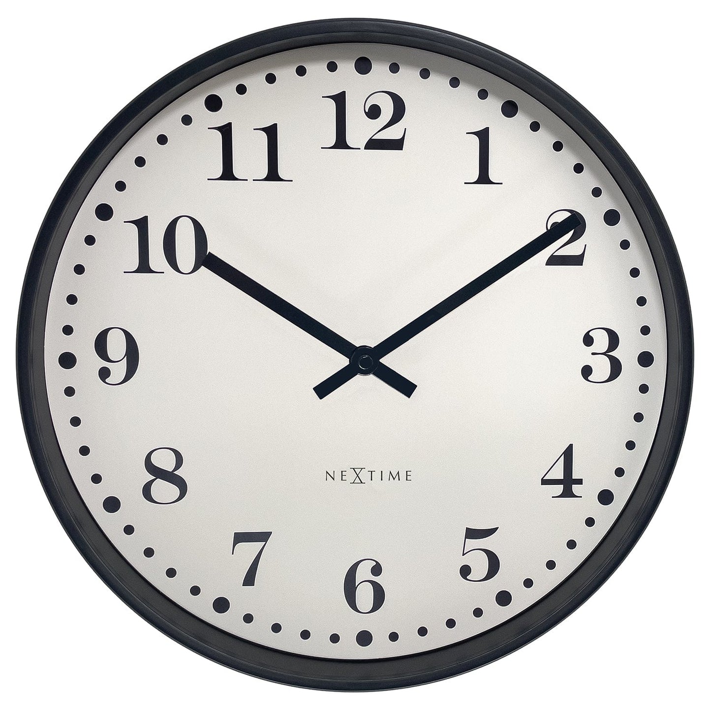 Wandklok 30 cm - Stil - Zwart/Wit - Plastic - NeXtime 'Dickens'