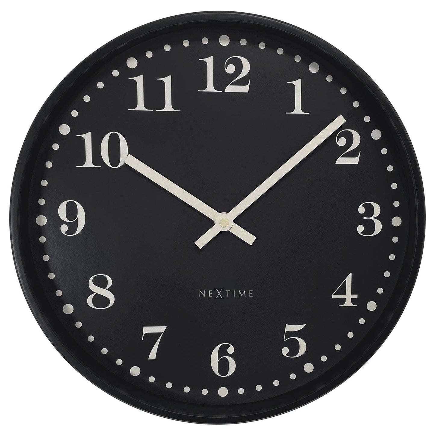 Wandklok 30 cm - Stil - Zwart/Wit - Plastic - NeXtime 'Dickens'