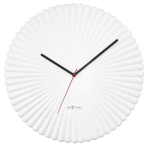 Wandklok 40 cm - Stil - Wit/groen - Polyresin - NeXtime 'Mousse'