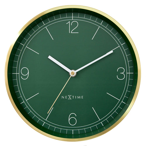 Wandklok 25 cm - Stil - Groen/Turquoise/Wit/Zwart - Metaal - NeXtime 'Bolero'