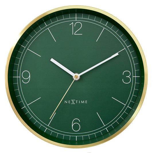 Wandklok 25 cm - Stil - Groen/Turquoise/Wit/Zwart - Metaal - NeXtime 'Bolero'