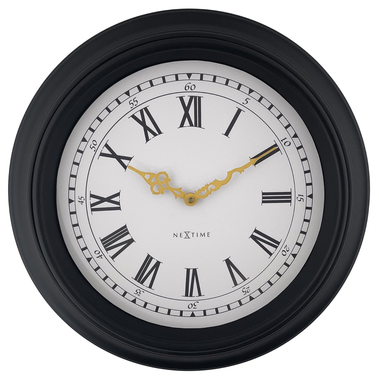 Wandklok 40cm-Stil-Zwart/Grijs-Plastic-NeXtime 'Chopin'