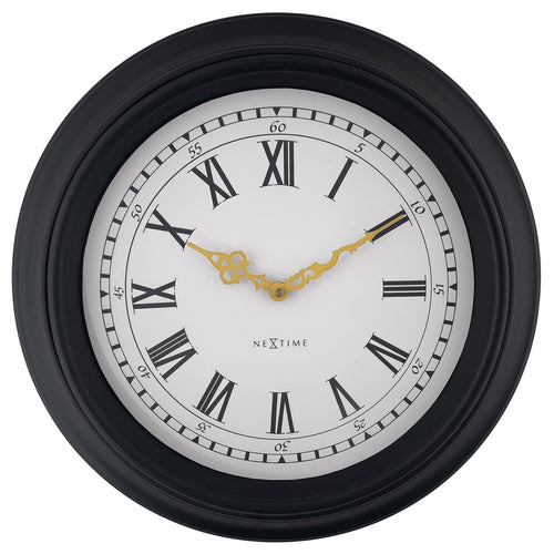 Wandklok 40cm-Stil-Zwart/Grijs-Plastic-NeXtime 'Chopin'