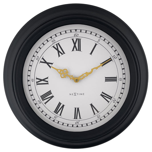 Wandklok 40cm-Stil-Zwart/Grijs-Plastic-NeXtime 'Chopin'