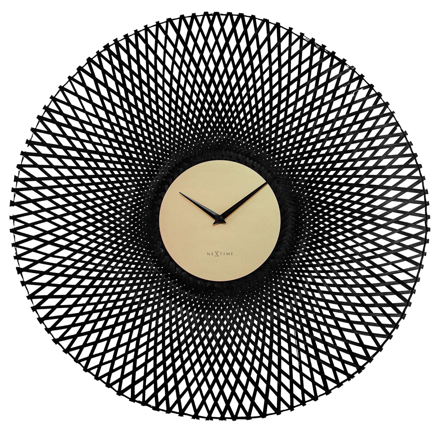 Wandklok 60 cm - Geruisloos - Bruin/Zwart - Bamboe - NeXtime 'Vortex'