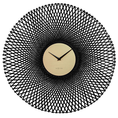 Wandklok 60 cm - Geruisloos - Bruin/Zwart - Bamboe - NeXtime 'Vortex'