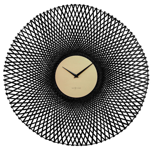 Wandklok 60 cm - Geruisloos - Bruin/Zwart - Bamboe - NeXtime 'Vortex'