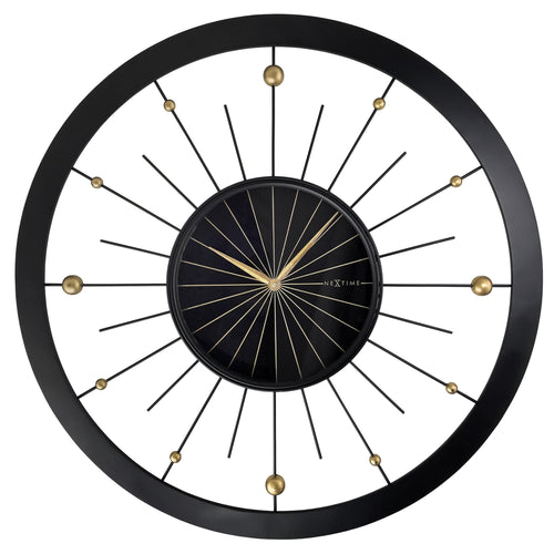 Wandklok 90 cm-Geruisloos-Zwart-Metaal-NeXtime 'Orbit Large'