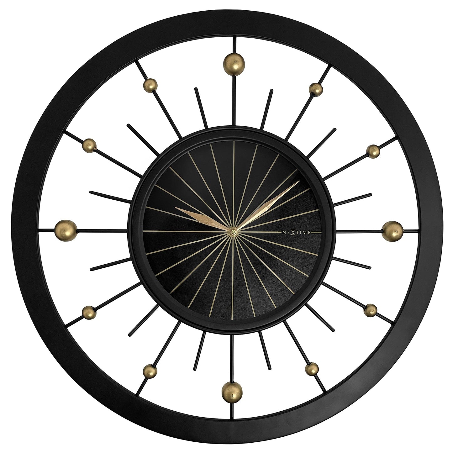 Wandklok 60cm-Stil-Zwart-Metaal-NeXtime 'Orbit'