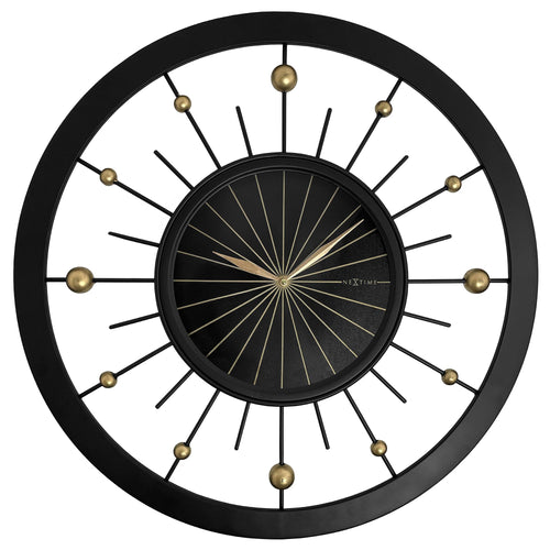 Wandklok 60cm-Stil-Zwart-Metaal-NeXtime 'Orbit'