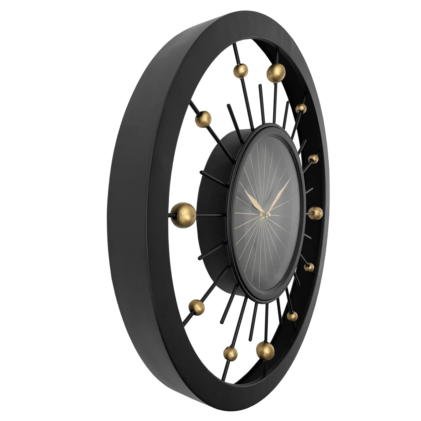 Wandklok 60cm-Stil-Zwart-Metaal-NeXtime 'Orbit'