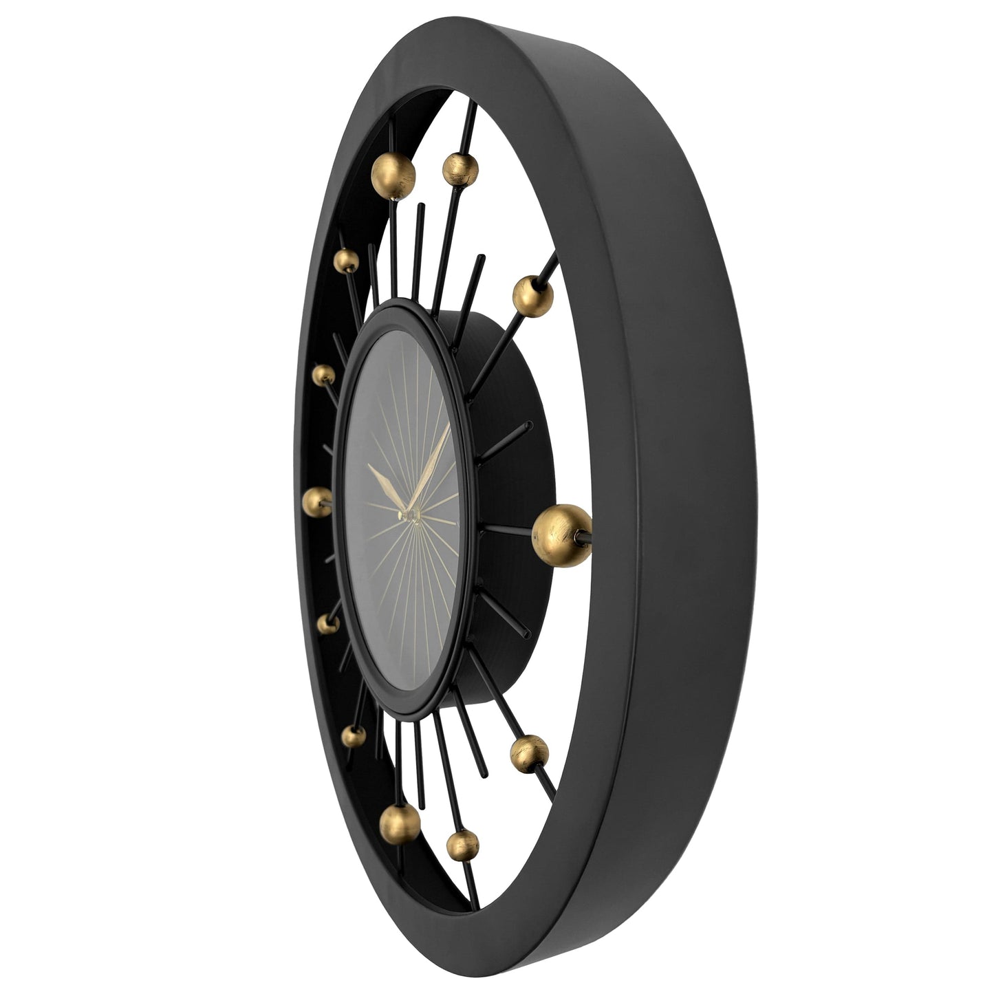 Wandklok 60cm-Stil-Zwart-Metaal-NeXtime 'Orbit'