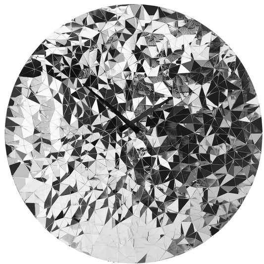 Wandklok 80 cm - Geruisloos - Chroom - RVS - NeXtime 'Fragments'
