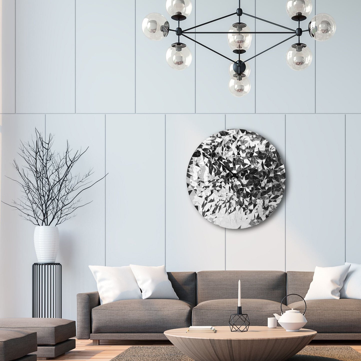 Wandklok 80 cm - Geruisloos - Chroom - RVS - NeXtime 'Fragments'
