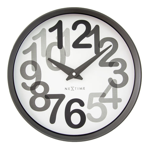 Wandklok 30 cm - stil - plastic - NeXtime 'Big Number'