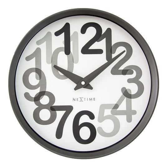 Wandklok 30 cm - stil - plastic - NeXtime 'Big Number'