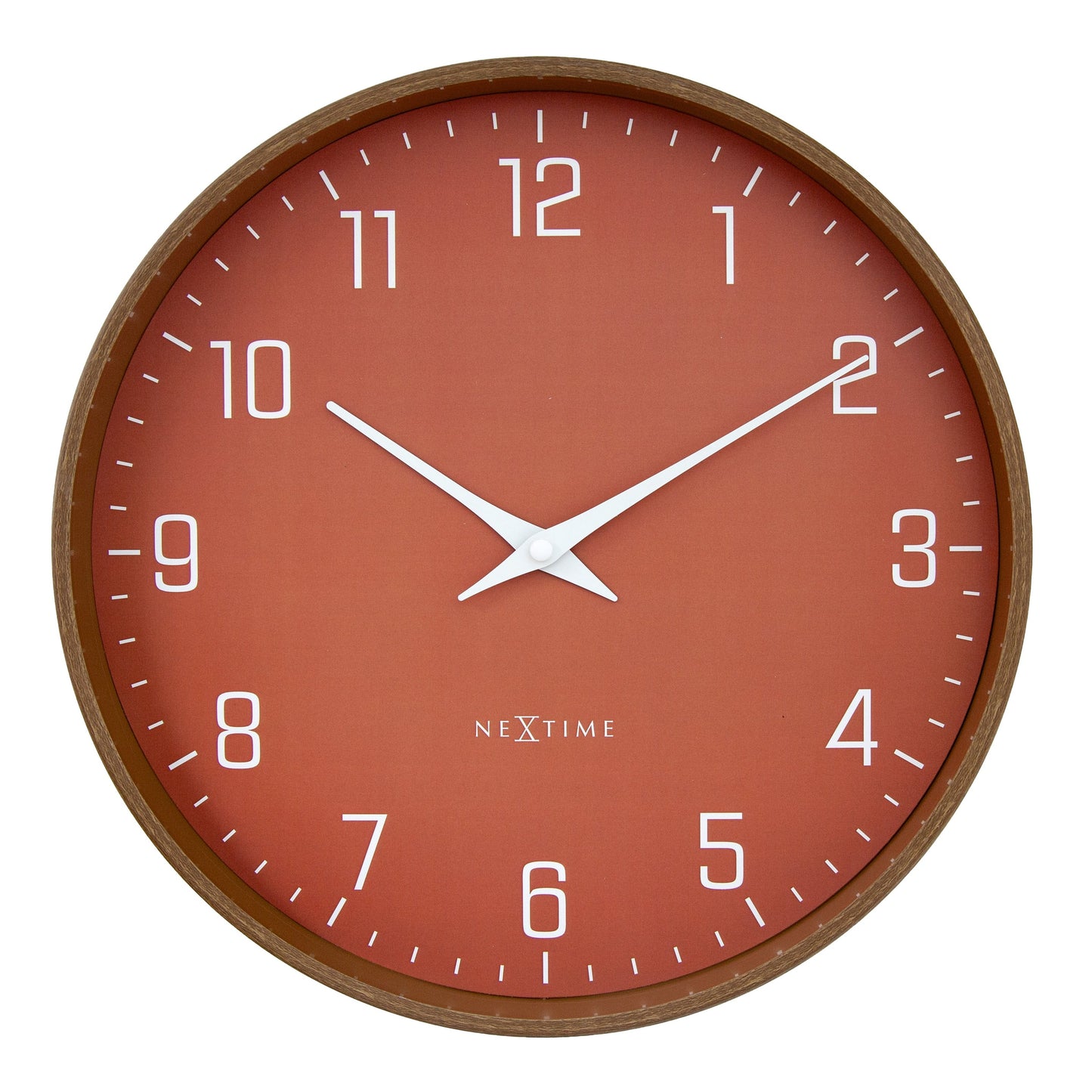 Wandklok 30 cm - Stil - Donker houtpatroon - Kunststof - NeXtime 'Lyra'