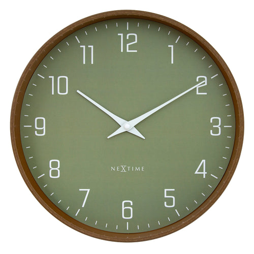 Wandklok 30 cm - Stil - Donker houtpatroon - Kunststof - NeXtime 'Lyra'