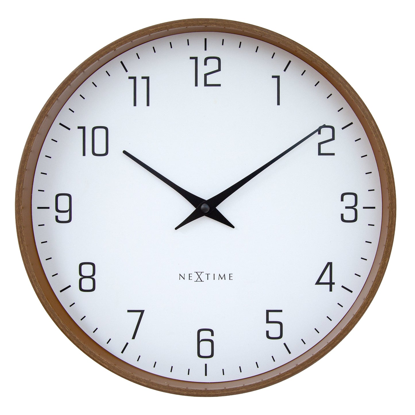 Wandklok 30 cm - Stil - Donker houtpatroon - Kunststof - NeXtime 'Lyra'