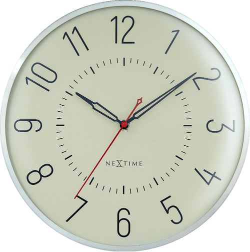 Wandklok 30,5cm-Stil-Aluminium-NeXtime 'Rotterdam'