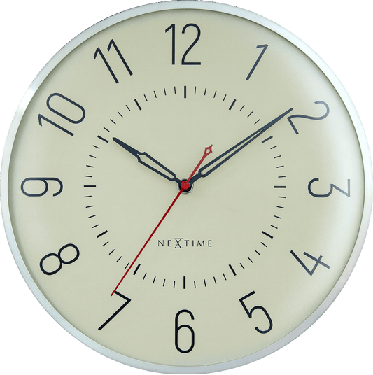 Wandklok 30,5cm-Stil-Aluminium-NeXtime 'Rotterdam'
