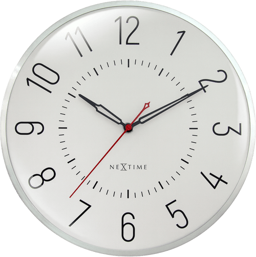 Wandklok 30,5 cm-Geruisloos-Aluminium-NeXtime 'Rotterdam'