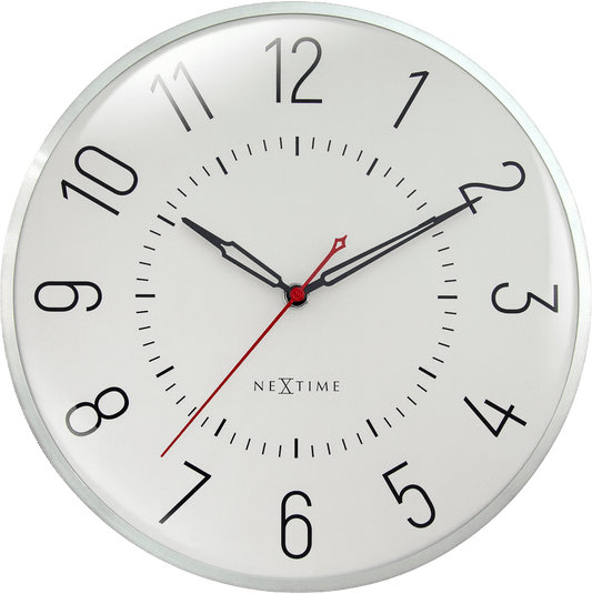 Wandklok 30,5 cm-Geruisloos-Aluminium-NeXtime 'Rotterdam'