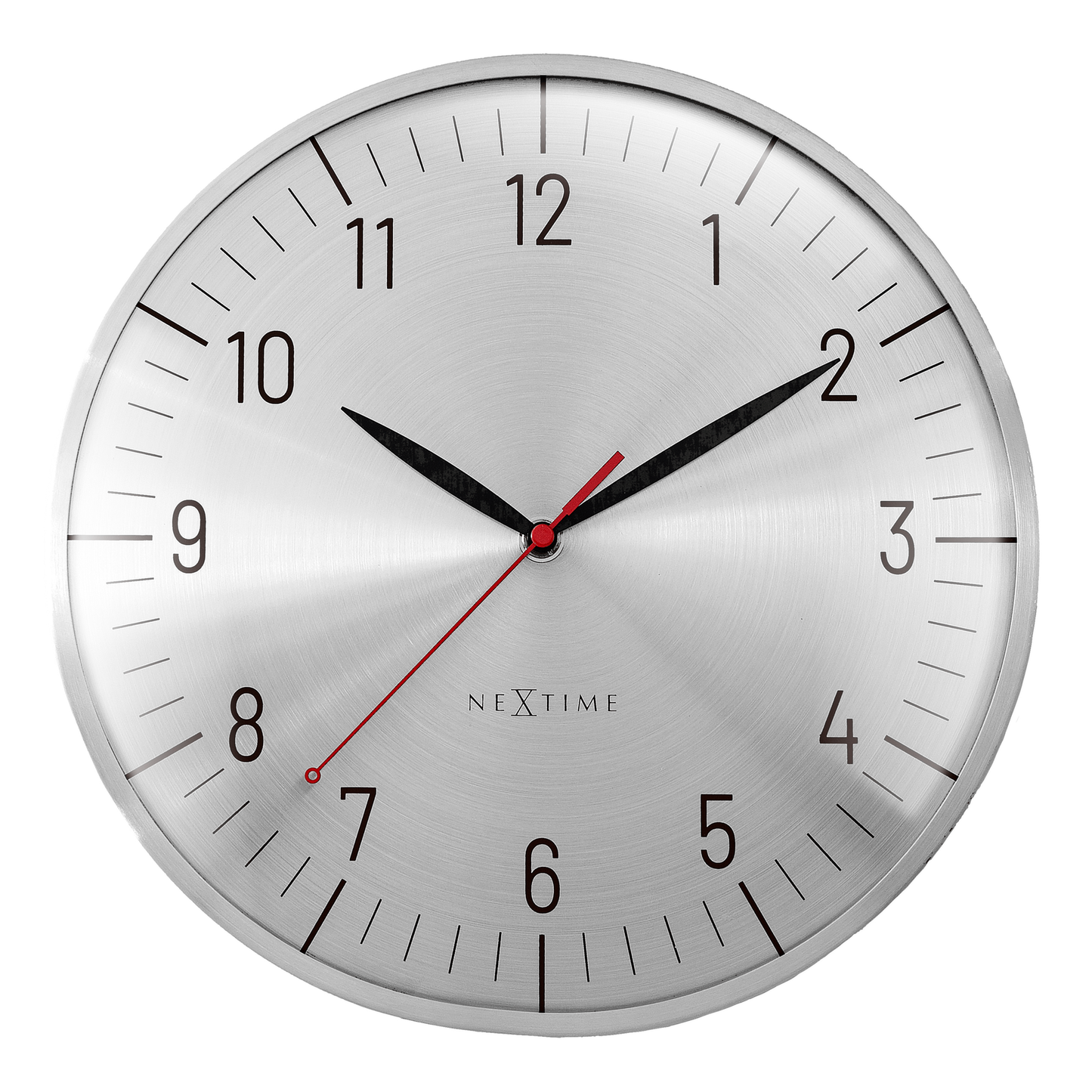 Wandklok 30,5 cm - Geruisloos - Aluminium - NeXtime 'Frankfurt'