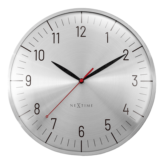 Wandklok 30,5 cm - Geruisloos - Aluminium - NeXtime 'Frankfurt'