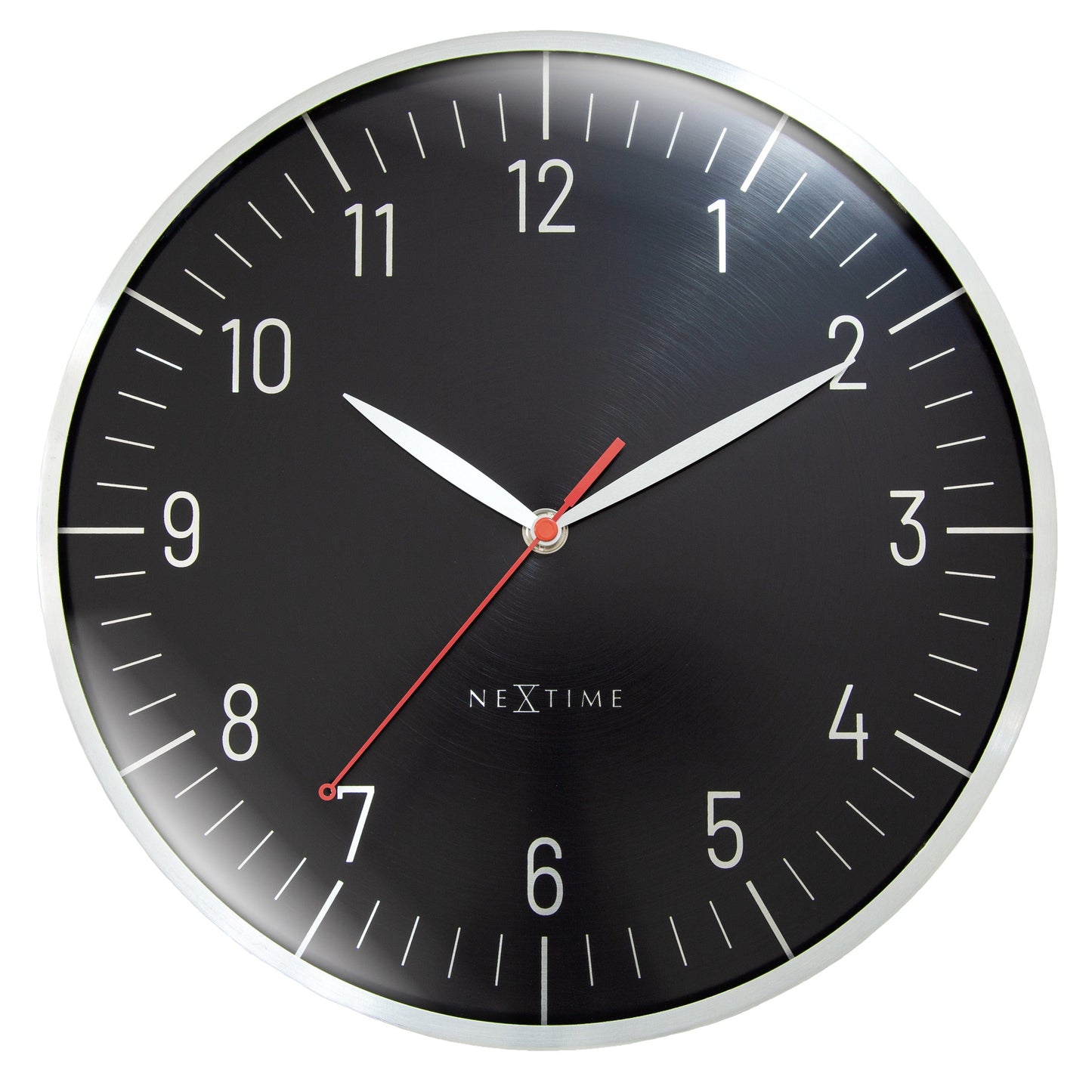 Wandklok 30,5 cm - Geruisloos - Aluminium - NeXtime 'Frankfurt'