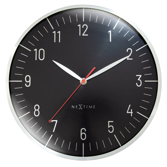 Wandklok 30,5 cm - Geruisloos - Aluminium - NeXtime 'Frankfurt'